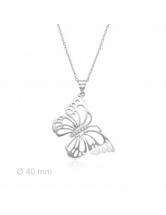 Gargantilla mariposa en plata