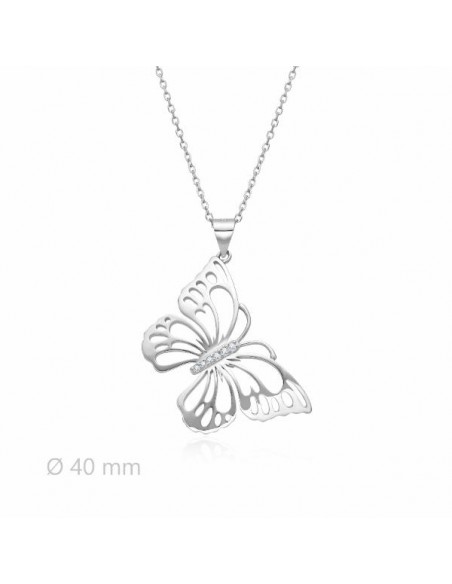 Gargantilla mariposa en plata