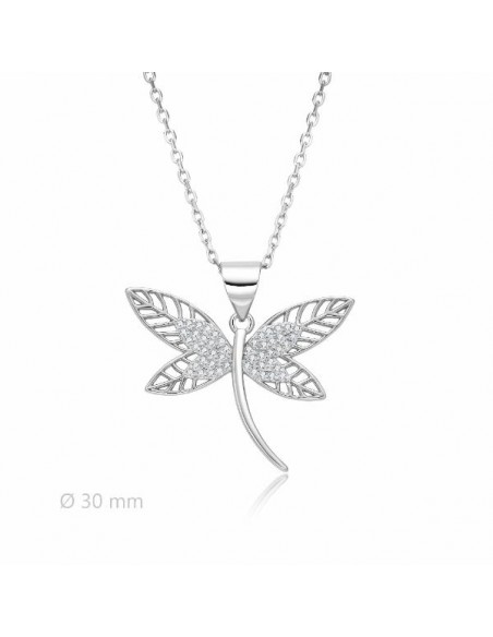 Gargantilla libélula calada en plata 