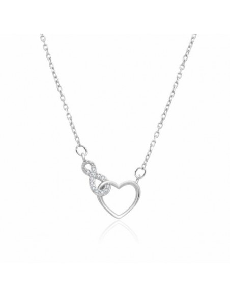 Gargantilla corazón e infinito en plata