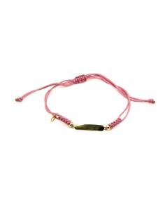 PULSERA MACRAME ROSA NMO ORO DE 18K