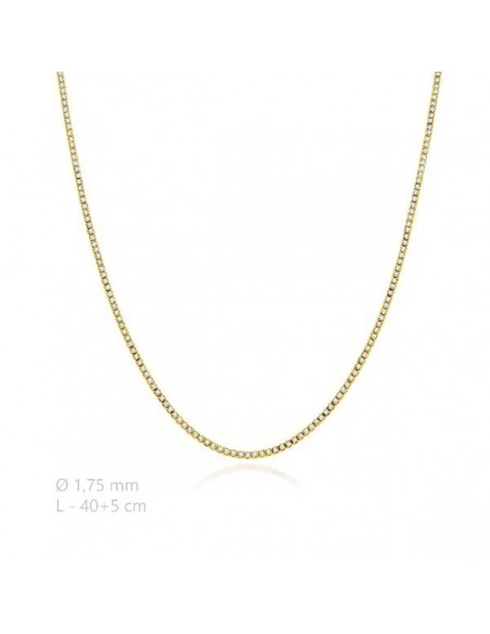 Gargantilla riviere en plata ch con circonitas