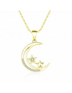 Gargantilla luna y estrellas en plata ch