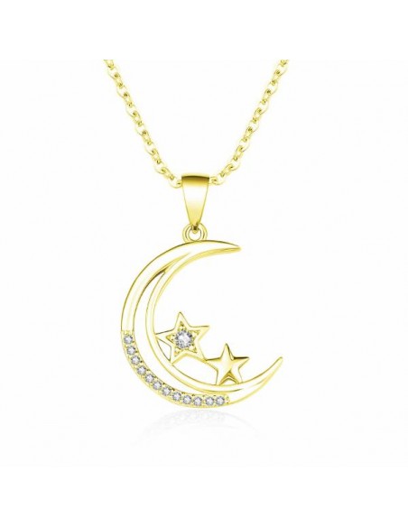 Gargantilla luna y estrellas en plata ch