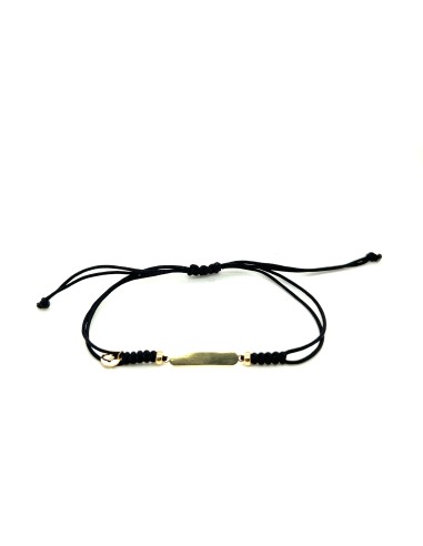 PULSERA MACRAME NEGRO NMO ORO DE 18K