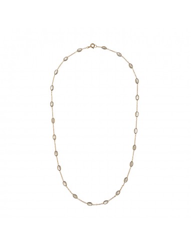 Collar Mineral Piedra luna Oval 43cm Bañado