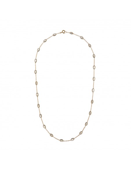 Collar Mineral Piedra luna Oval 43cm Bañado