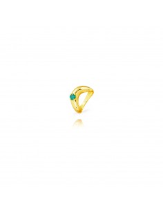 Anillo Plata Circonita Verde Ola  Bañado