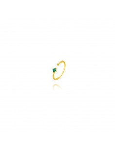 Anillo Plata Abierto Rombo Bañado