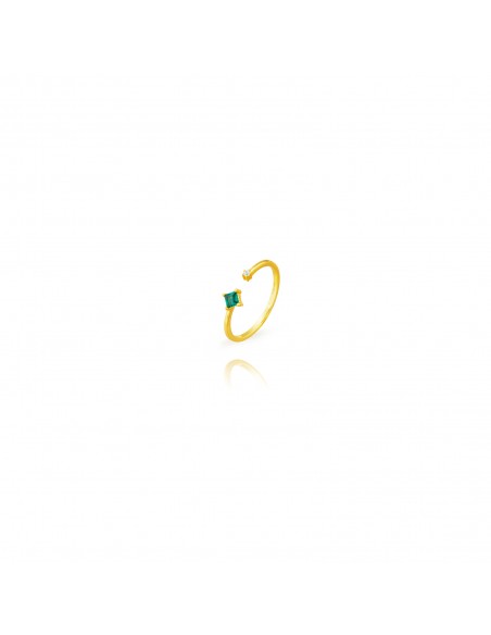 Anillo Plata Abierto Rombo Bañado