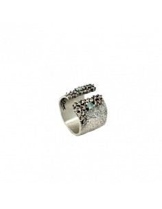 Anillo text cascada circonita plata