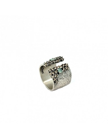 Anillo text cascada circonita plata