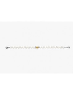 Pulsera Esencia de Luz con perlas y detalle bicolo 2