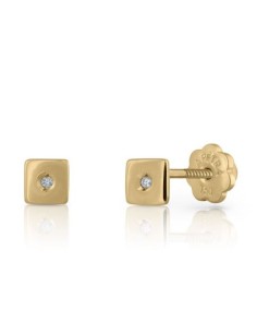 PENDIENTES CUADRADO BRILL ORO DE 18K