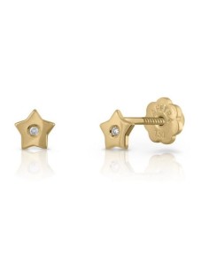 PENDIENTES ESTRELLA BRILL ORO DE 18K