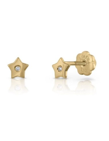 PENDIENTES ESTRELLA BRILL ORO DE 18K