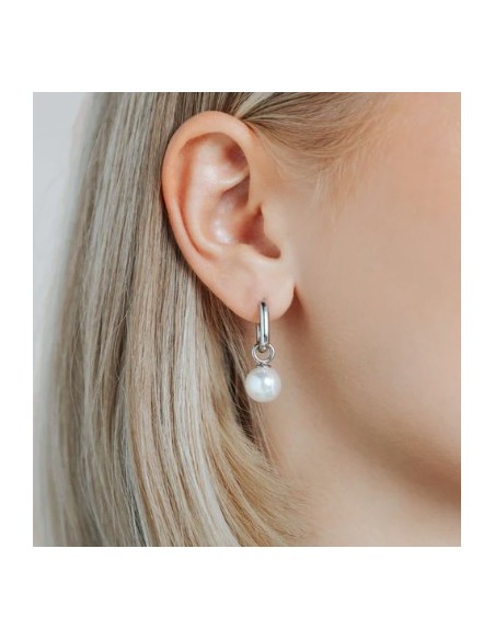 Pendientes Gota de Luz en plata con perla blanca