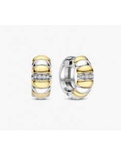 Pendientes Esencia Bicolor con circonitas