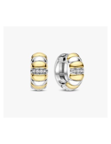 Pendientes Esencia Bicolor con circonitas