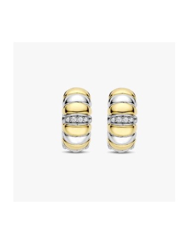 Pendientes Esencia Bicolor con circonitas