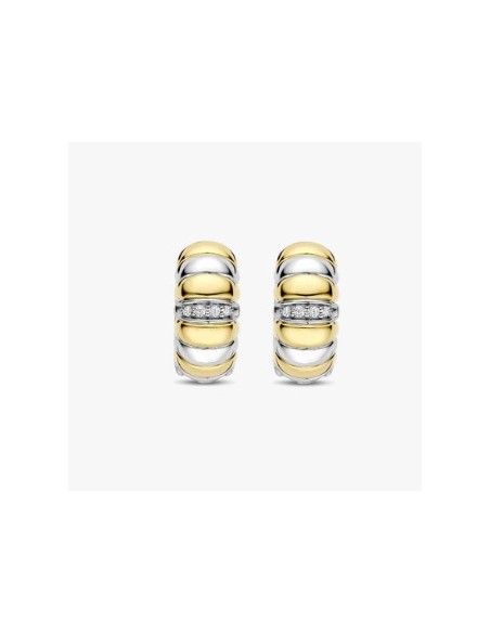 Pendientes Esencia Bicolor con circonitas