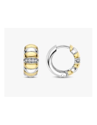 Pendientes Esencia Bicolor con circonitas