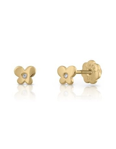 PENDIENTES MARIPOSA BRILL ORO DE 18K