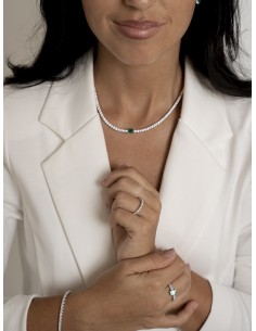 11,15ct- GARGANTILLA DIAMANTES ESMERALDA ORO 18K 2