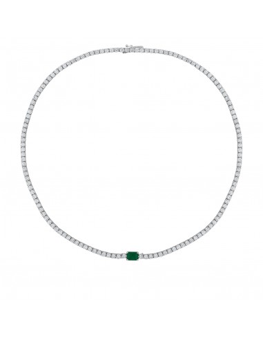 11,15ct- GARGANTILLA DIAMANTES ESMERALDA ORO 18K