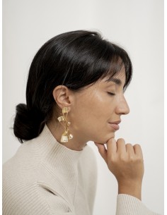 Pendientes leny plata con baño de oro 1ª ley