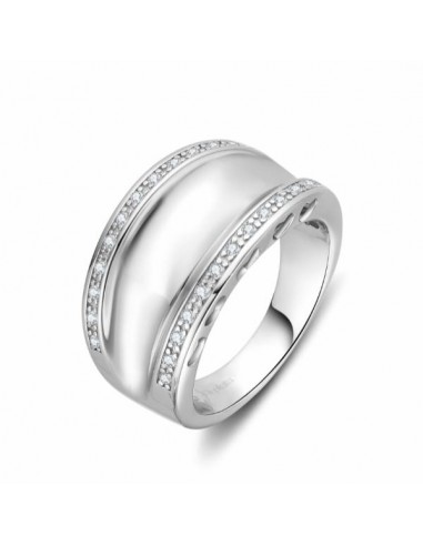 Anillo Plata Doble Brillo con circonitas