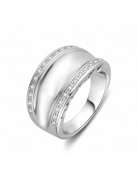 Anillo Plata Doble Brillo con circonitas