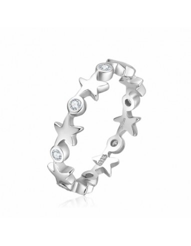 Anillo Plata Estrellas con circonitas