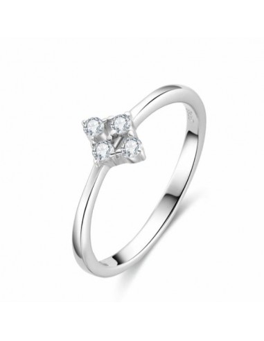 Anillo Plata Cuatro Destellos con circonitas