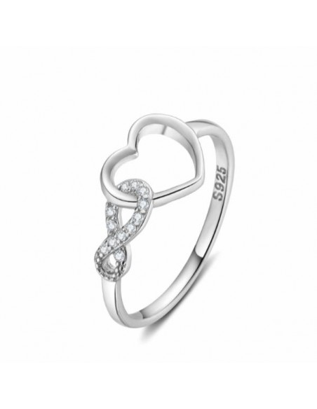 Anillo Plata Amor Infinito con Circonitas
