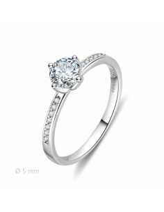 Anillo Plata Destello Puro con Circonita Central