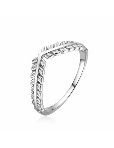 Anillo de Plata con Diseño de Hoja Estilizada