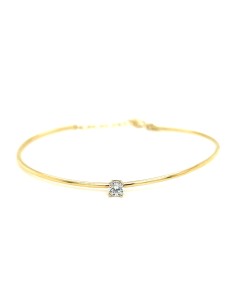 PULSERA RÍGIDA CON CIRCONITA ORO DE 18K