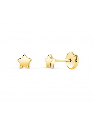 PENDIENTES BEBÉ ORO ESTRELLA LISA 4,5 X 4,5MM