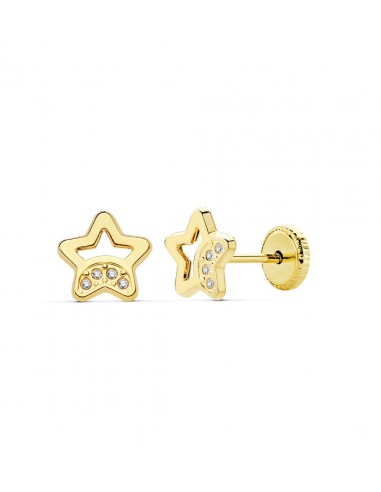 PENDIENTES BEBÉ ORO ESTRELLA CIRCONITA 7 MM