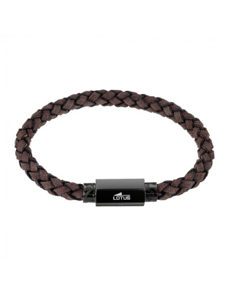 Pulsera de Hombre en Cuero Marrón y Acero