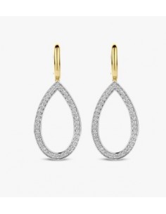 Pendientes lágrima bicolor en plata 2