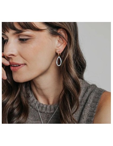 Pendientes lágrima bicolor en plata