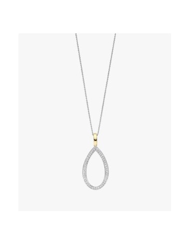 Gargantilla lágrima bicolor en plata