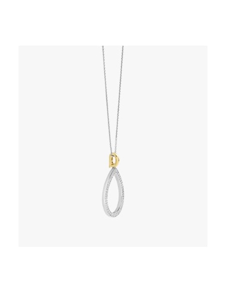 Gargantilla lágrima bicolor en plata