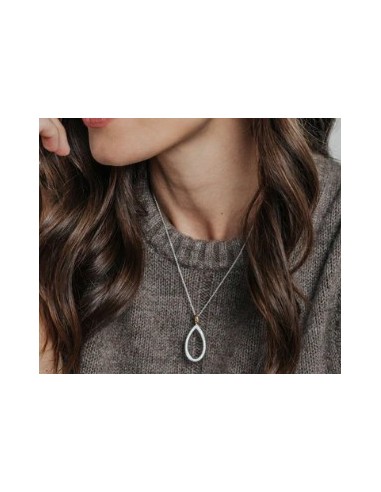 Gargantilla lágrima bicolor en plata