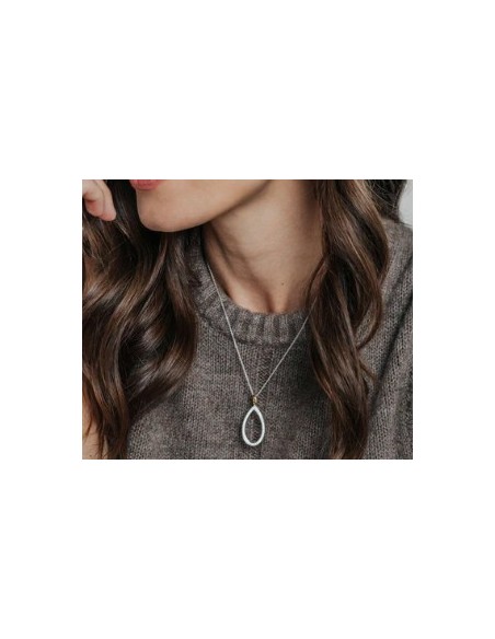 Gargantilla lágrima bicolor en plata
