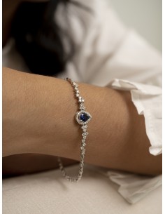 Pulsera zafiro oro blanco de 18k
