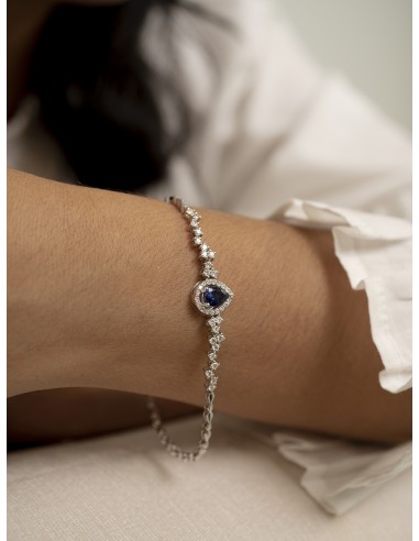 Pulsera zafiro oro blanco de 18k