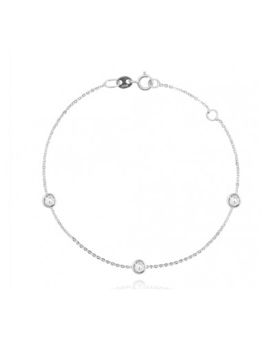 PULSERA TRES ZN ORO BLANCO DE 9K